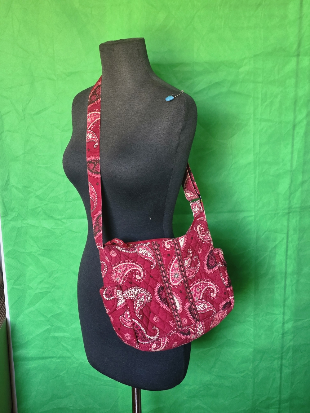 Vera Bradley Raspberry Fizz Quilted Crossbody/Shoulder Bag Adjustable Strap 12x7